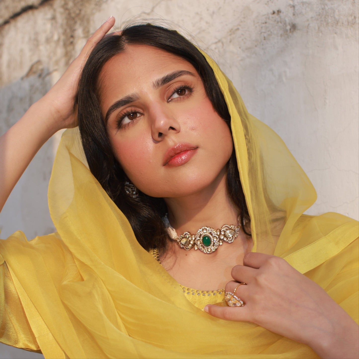 Chola Emerald Choker Necklace Set