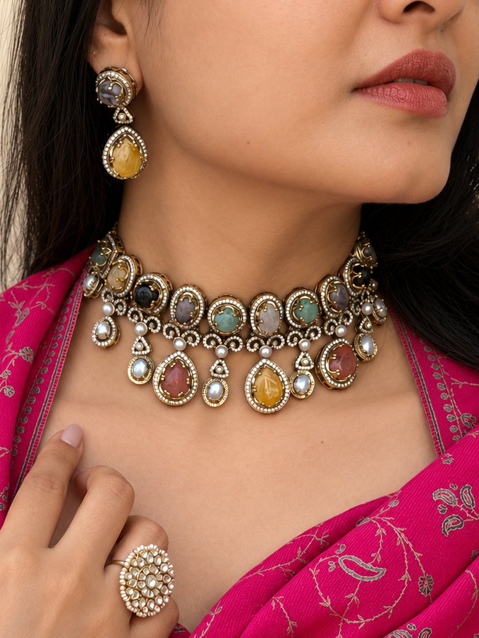 Narmada Multi Fusion Necklace Set