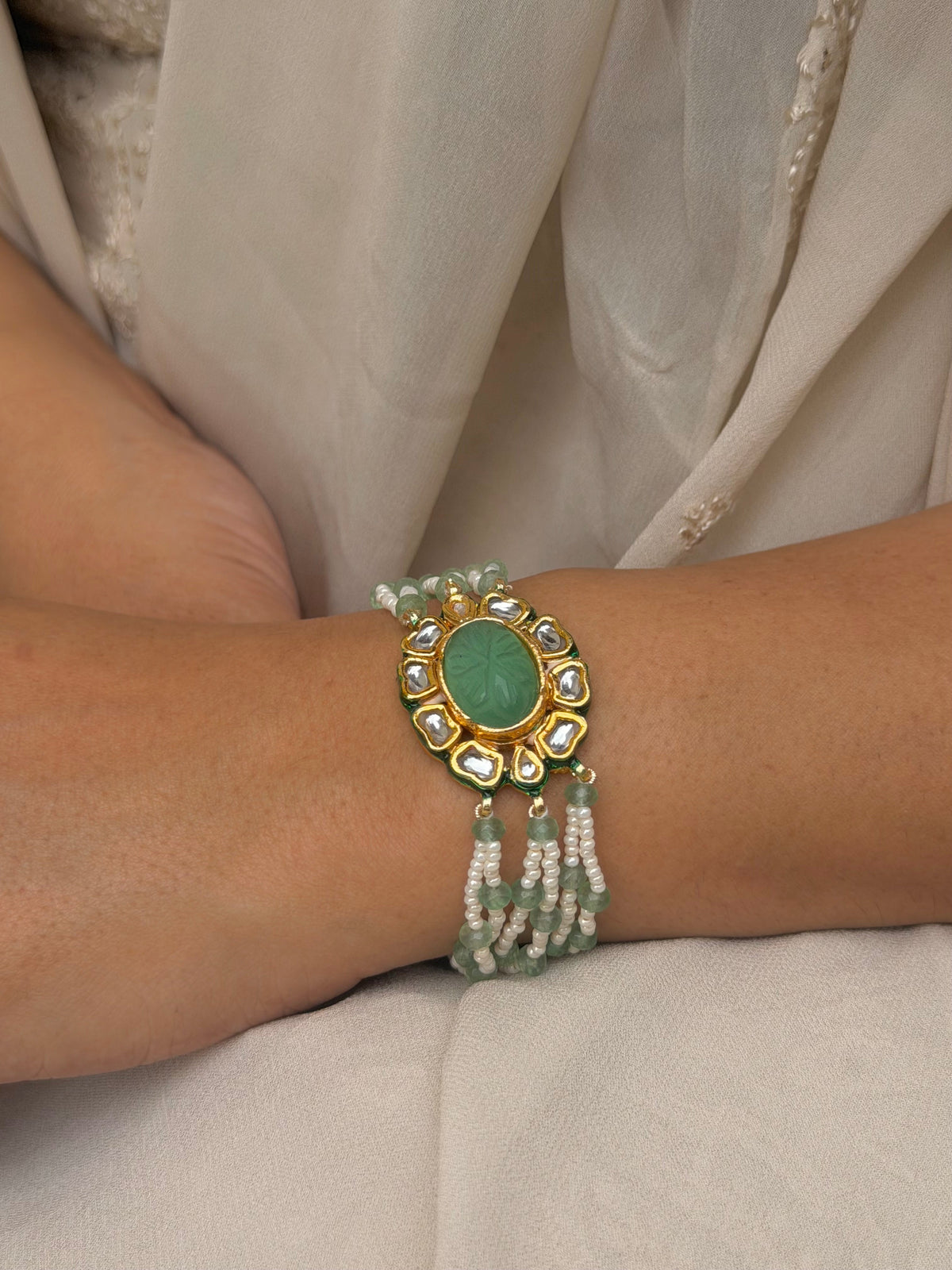 Soorya Kundan Jade Bracelet