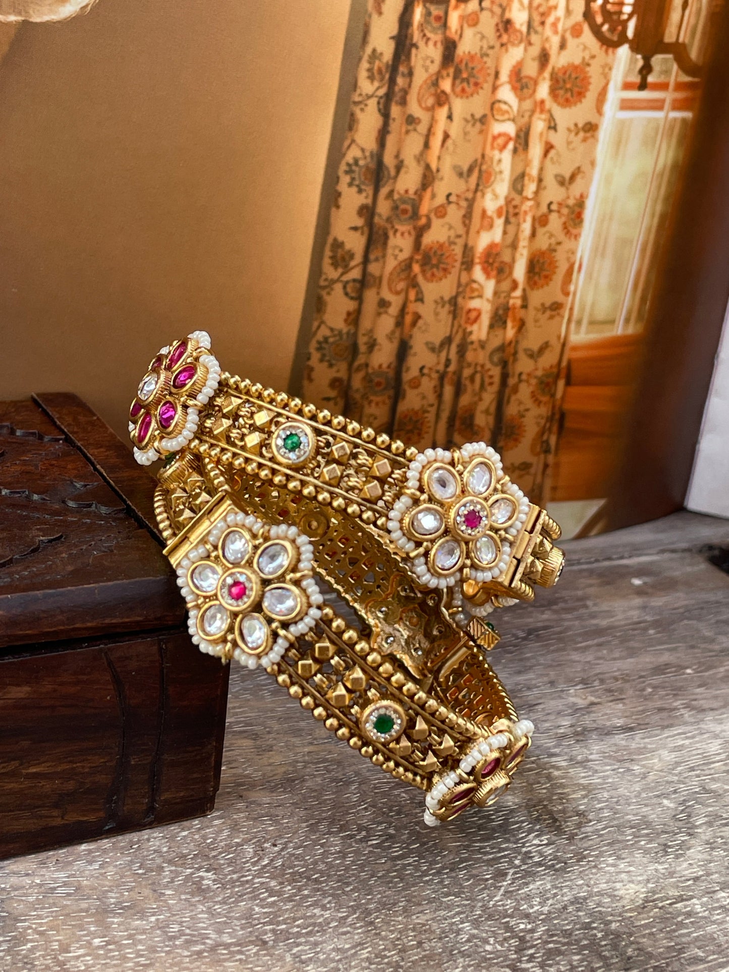 Anvesha Antique Openable Bangles -2.4/2.6