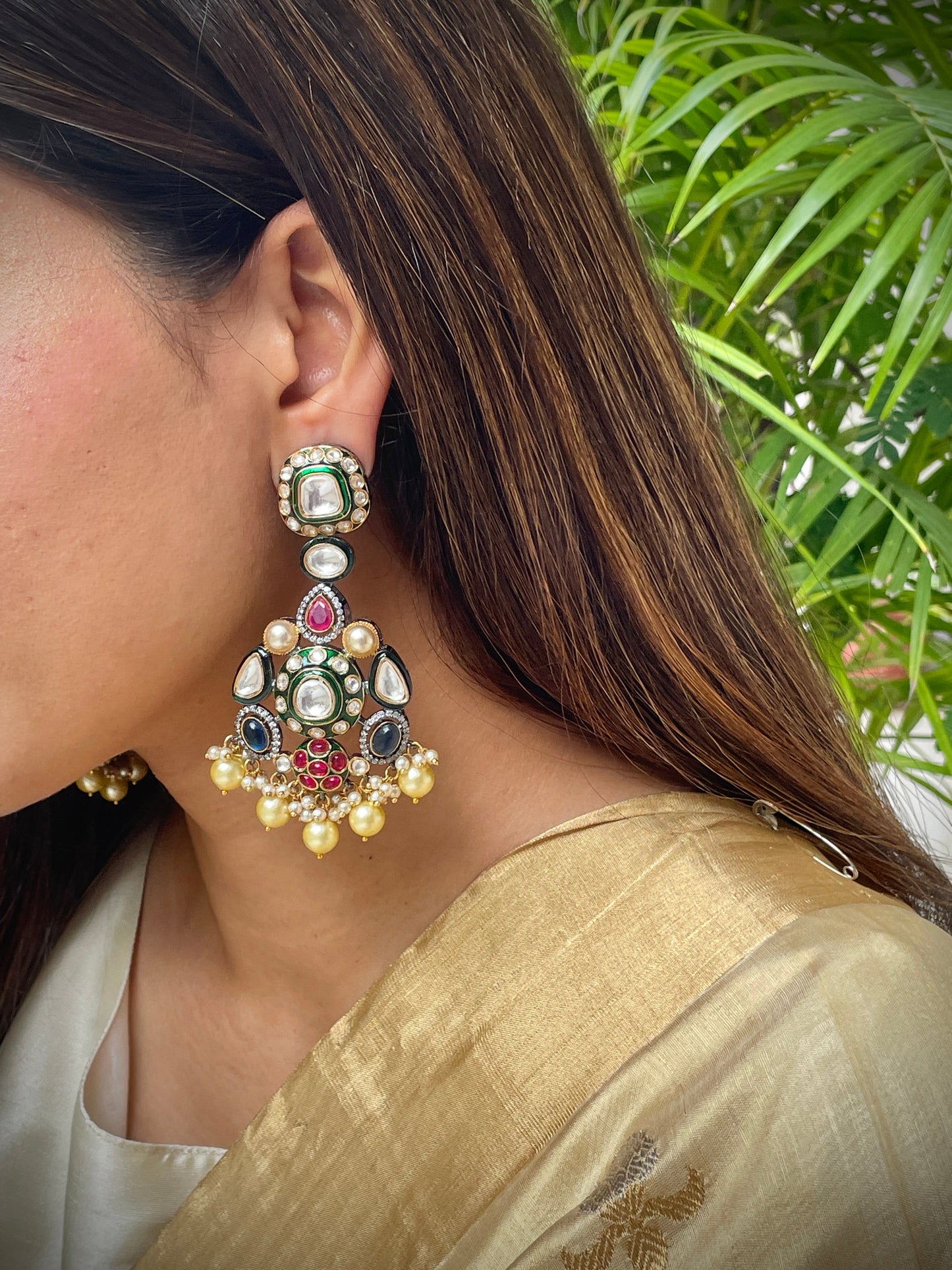 Dhriti Multi Polki Earrings