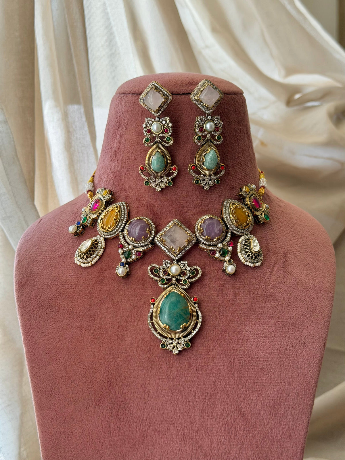 Kinza Multicolour Fusion Necklace Set
