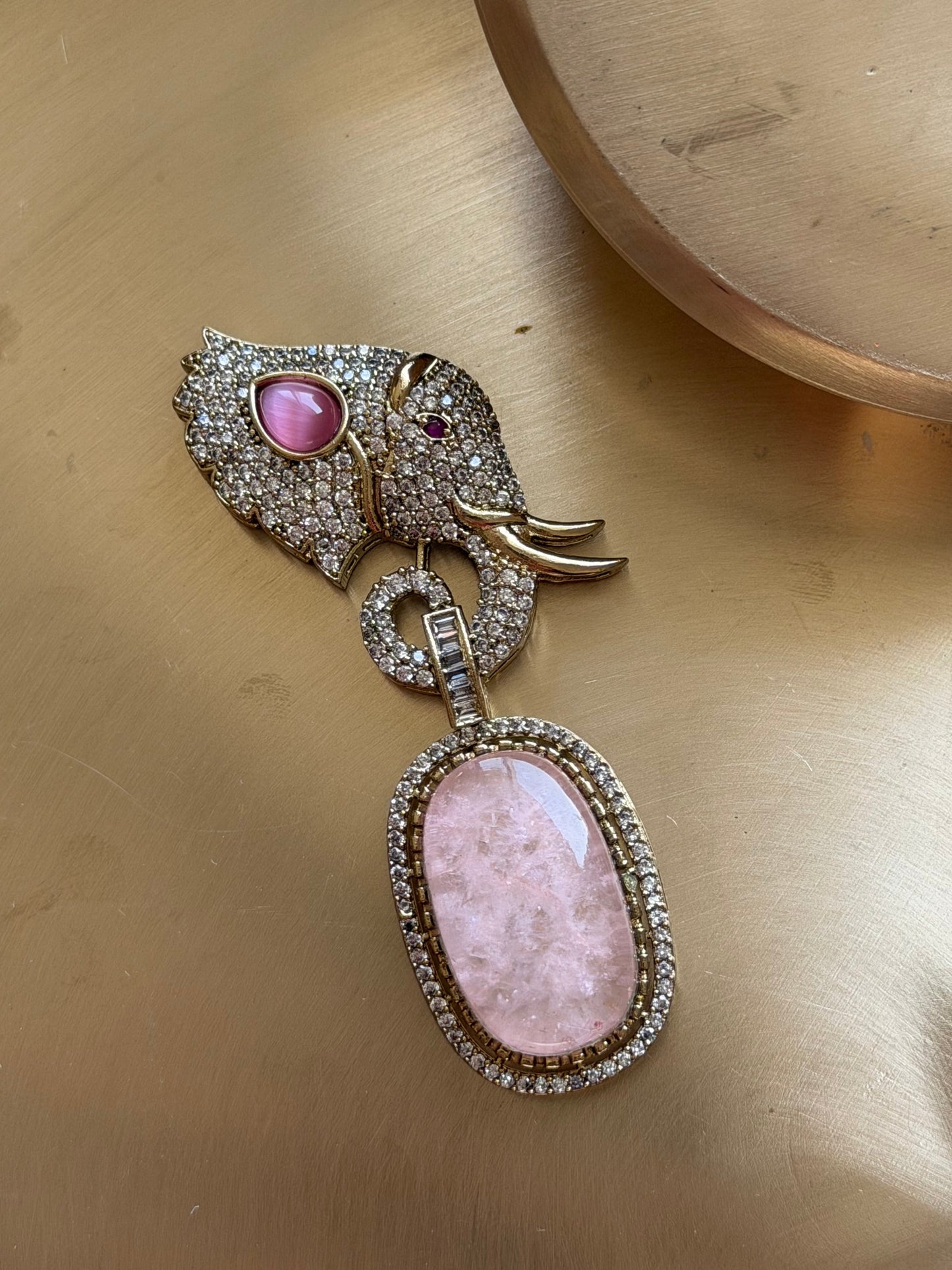 Pink Elephant Brooch