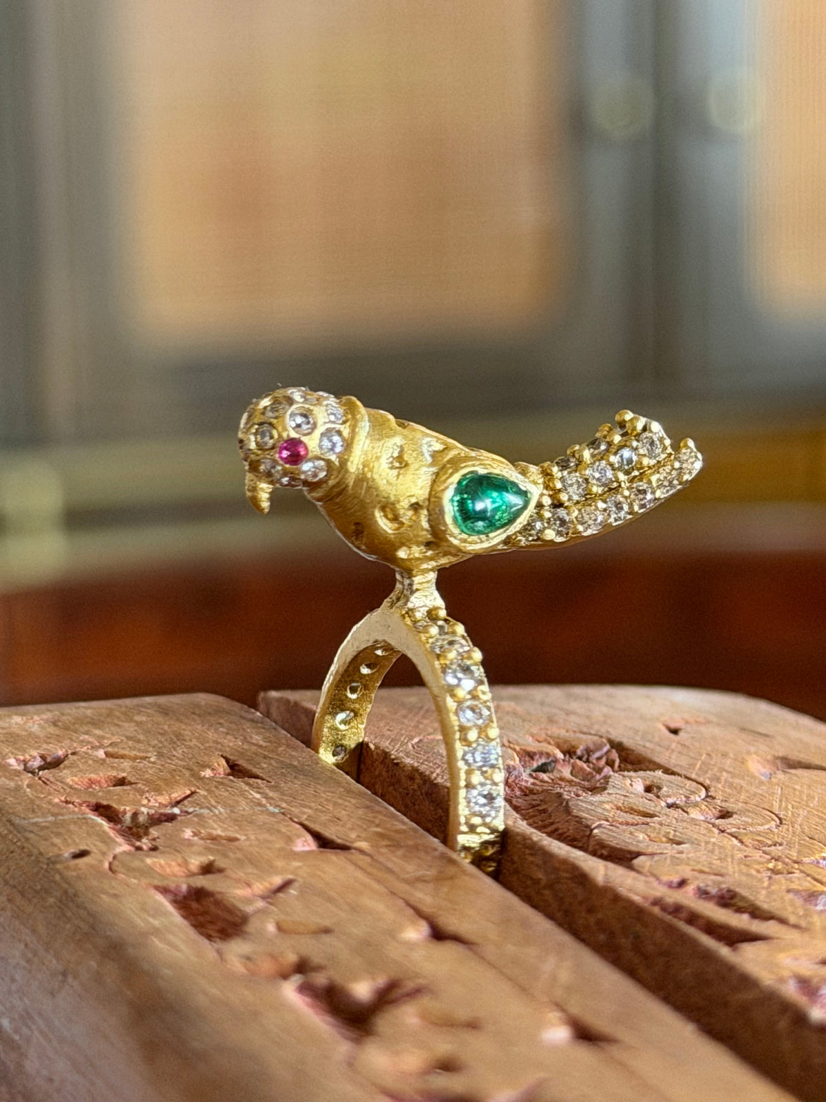 Huzoor Parrot Bird Ring for Women