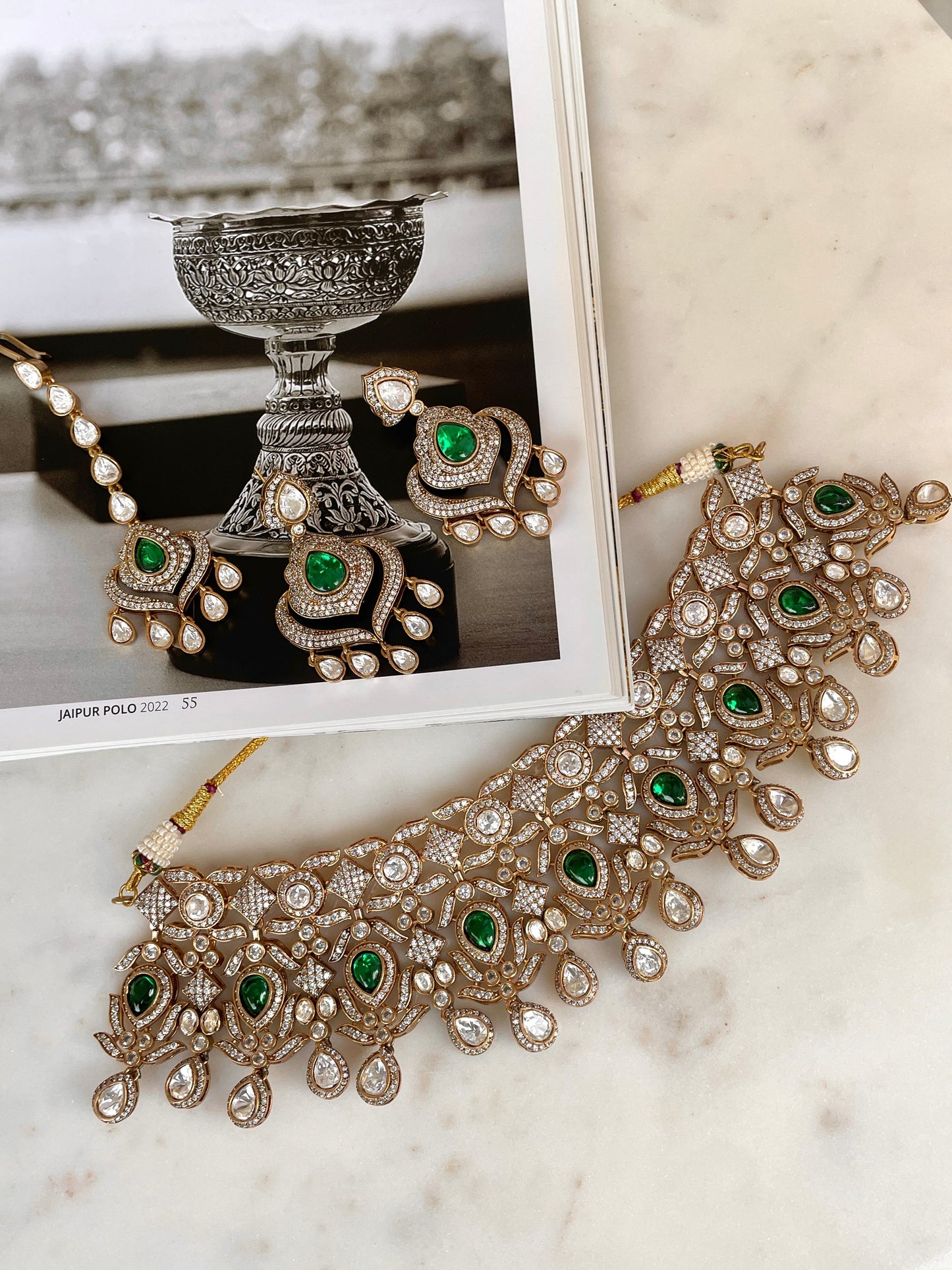Pre Order - Kamyani Emerald Choker Necklace
