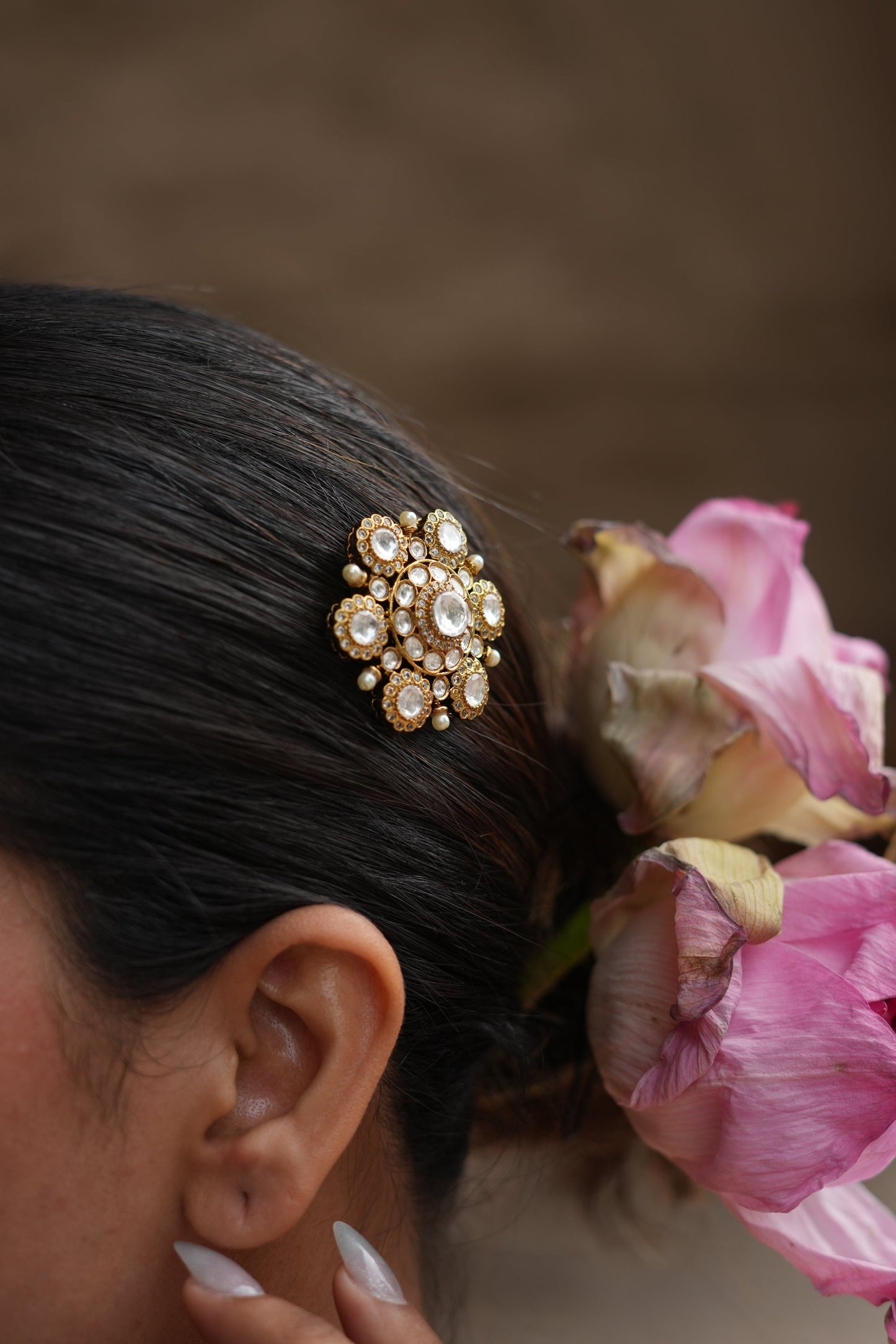 Bloom Polki Hair Clip