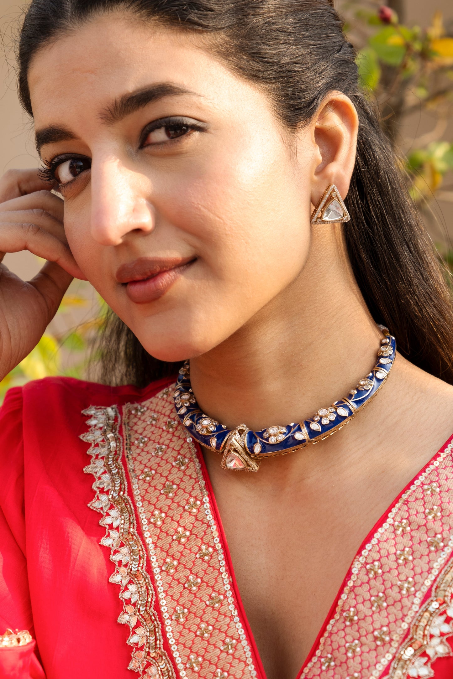 Agrima Hasli Necklace Set- Blue