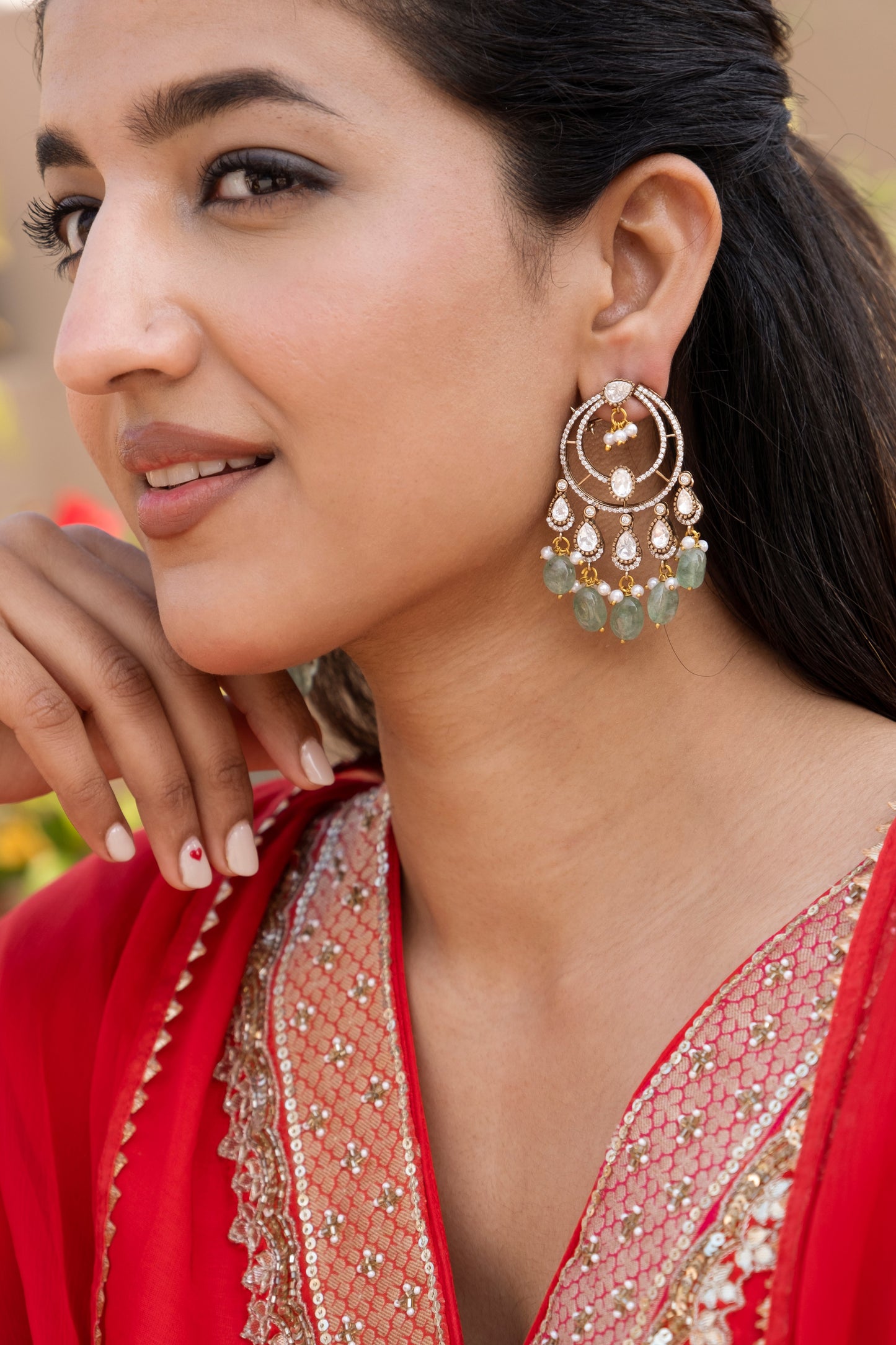 Diya Moissanite Polki Chaandbaalis