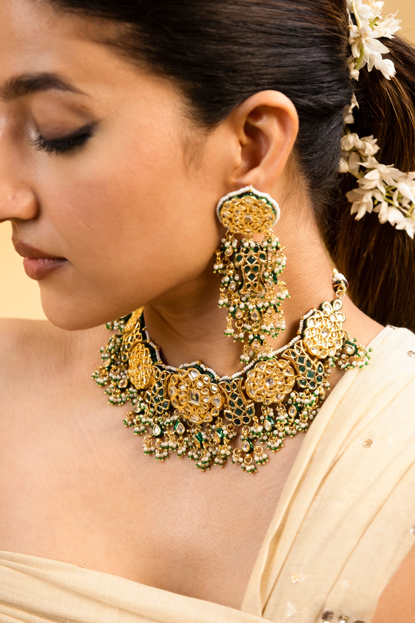 Rani Reshma Kundan Necklace Set