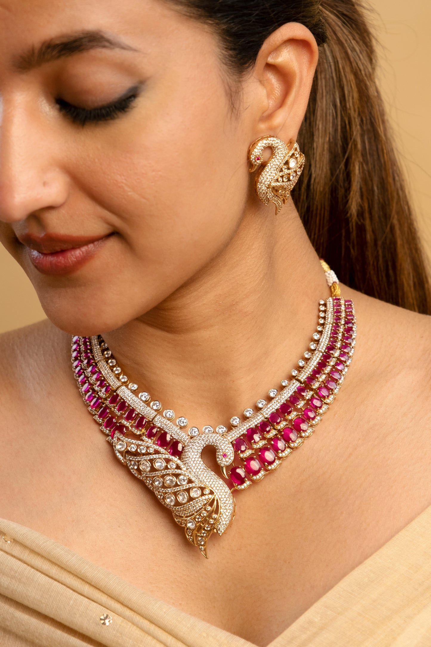 Mansha Ruby Necklace Set
