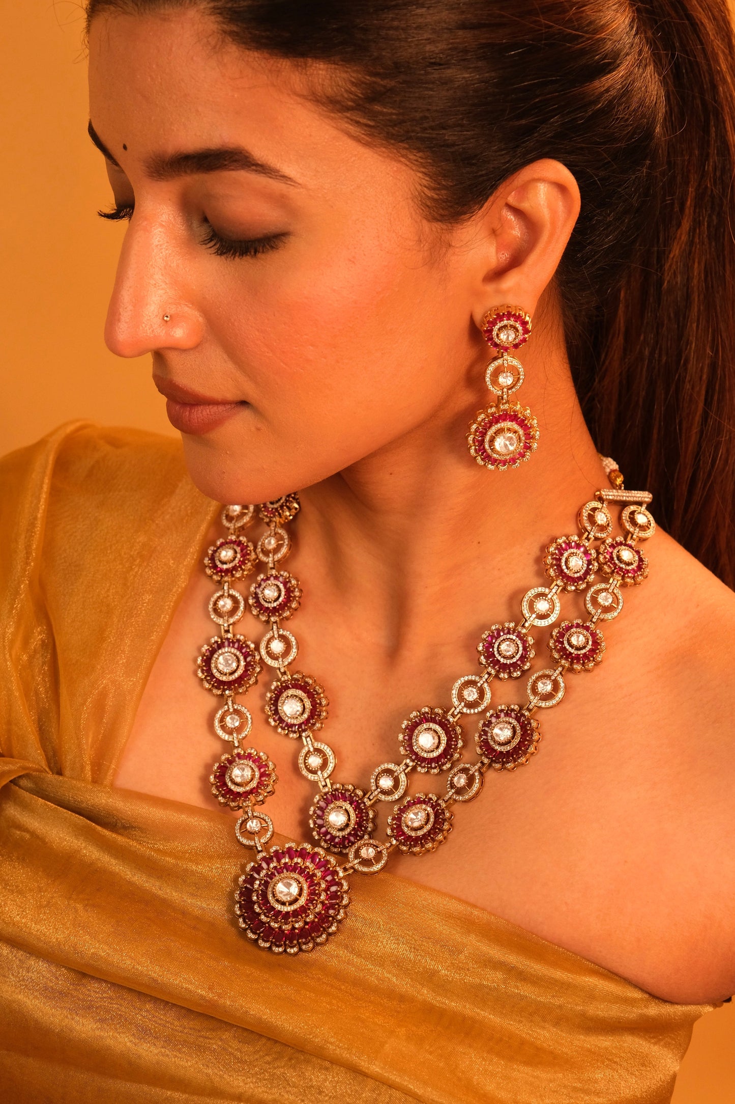 Pre Order- Sharini ruby Necklace Set