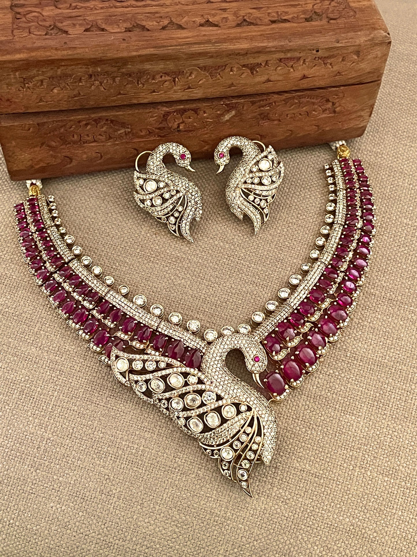 Mansha Ruby Necklace Set