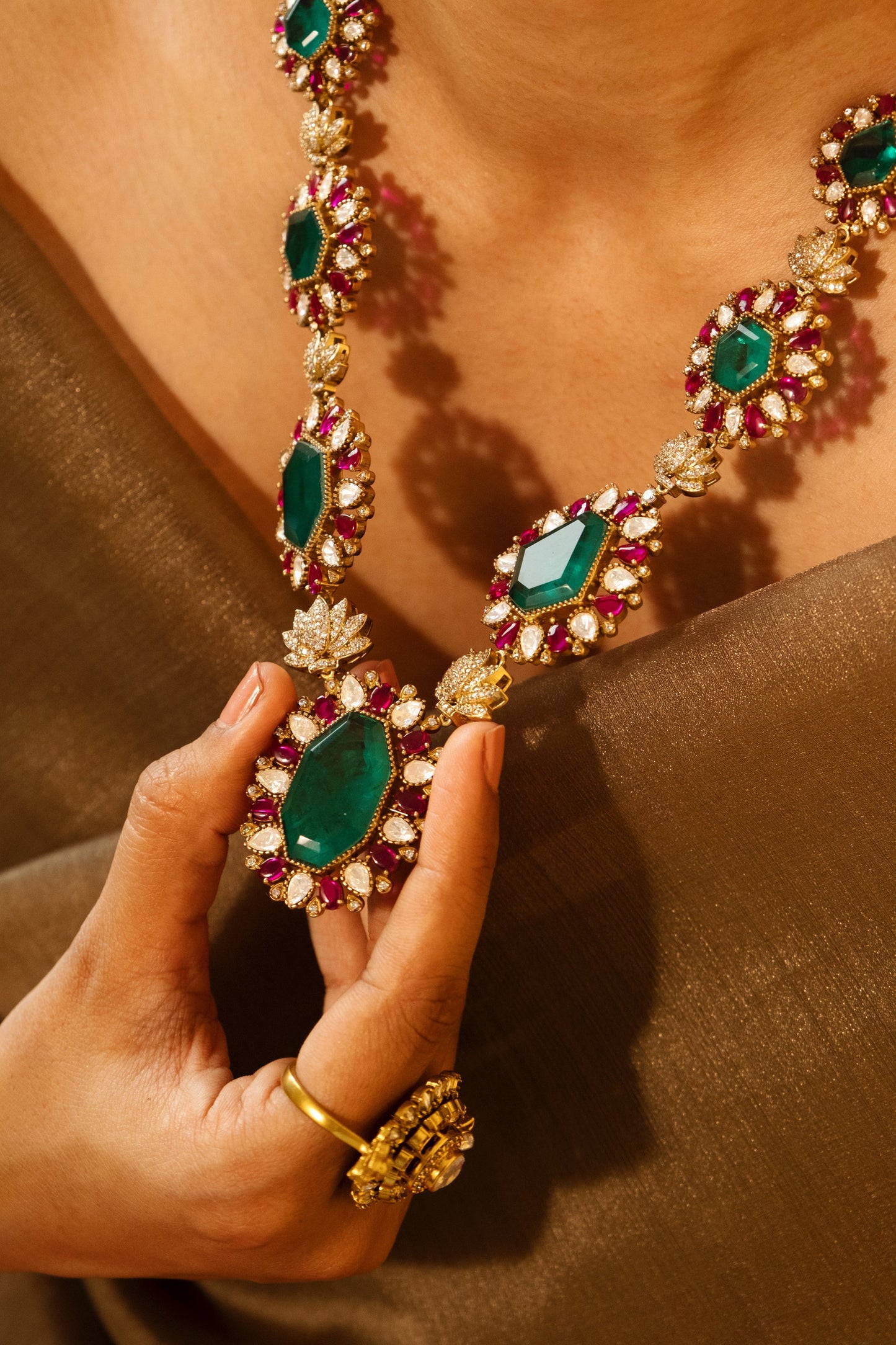 Pre Order- Prisha Emerald Necklace Set