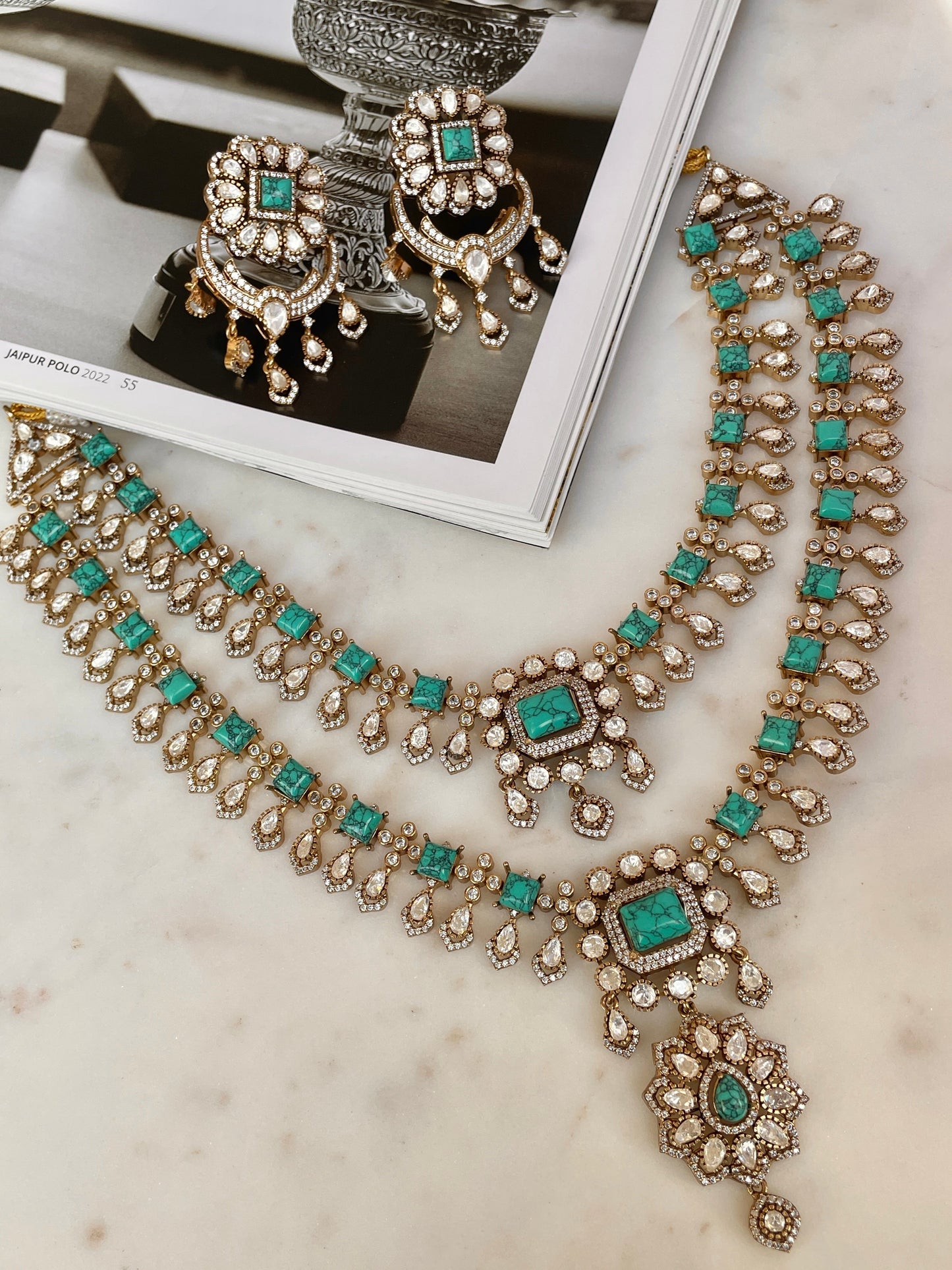 Pre Order- Swara Turquoise Necklace Set