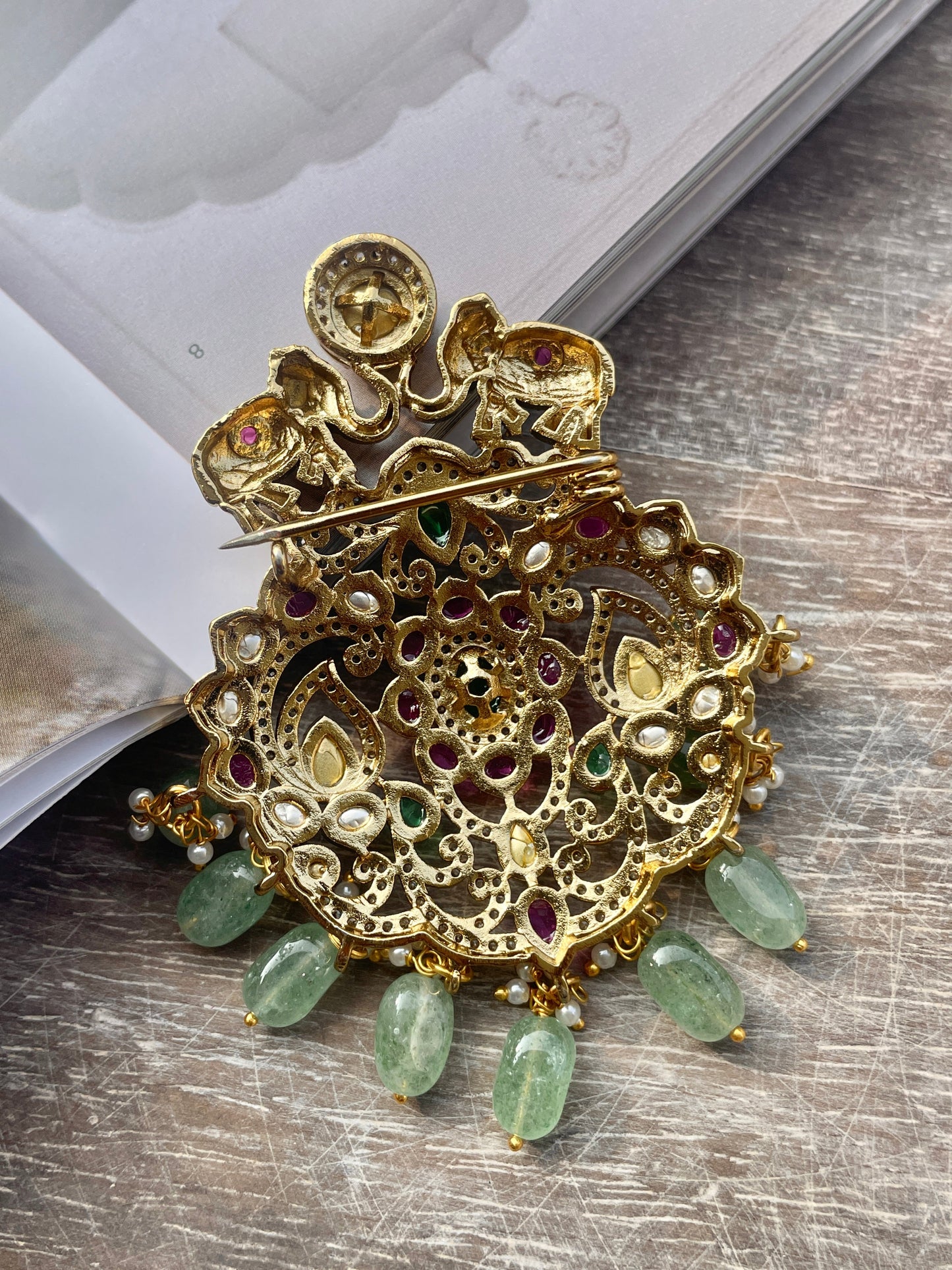 Kirit Heritage Polki Brooch
