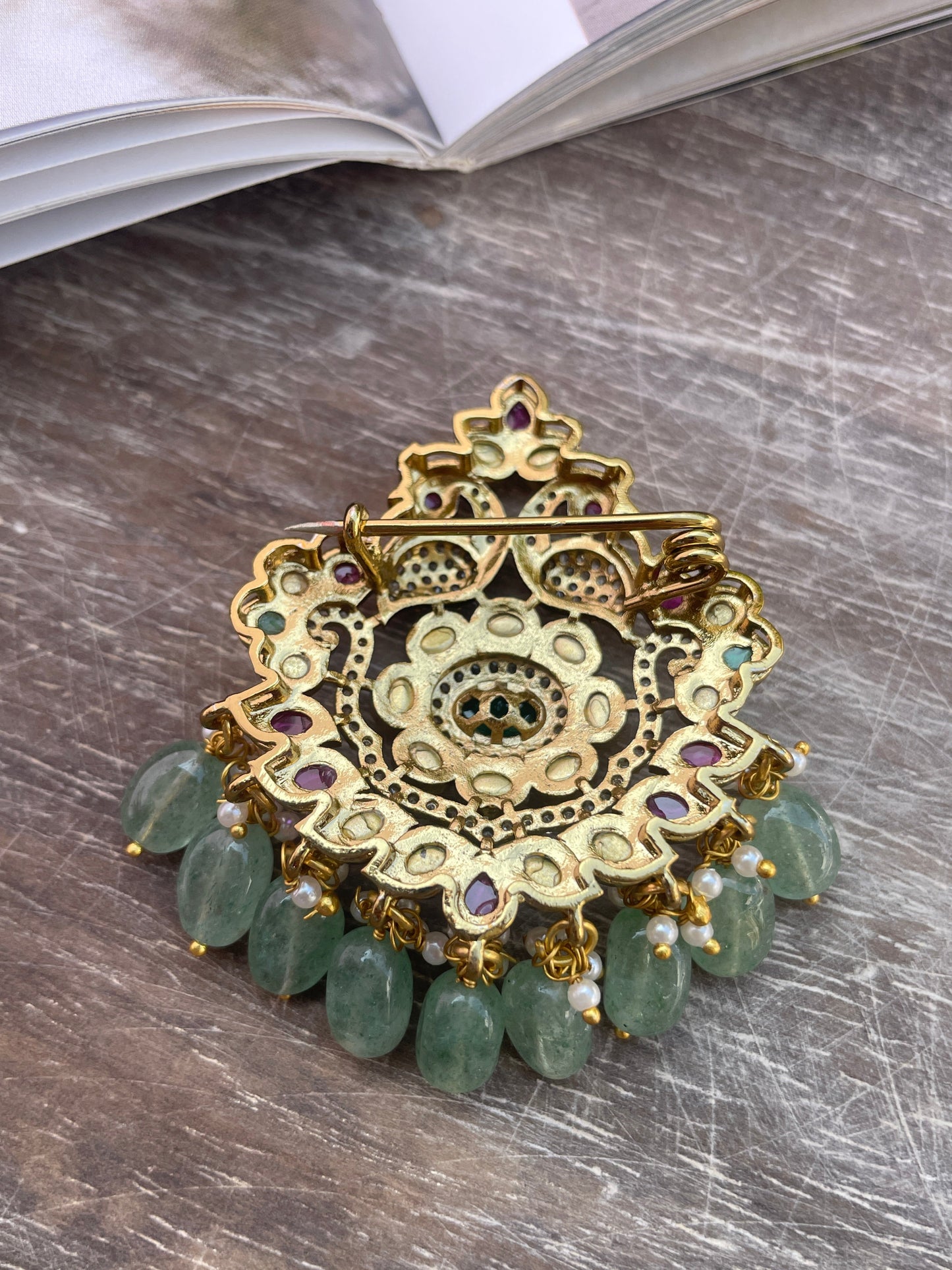 Arnav Regal Polki Brooch