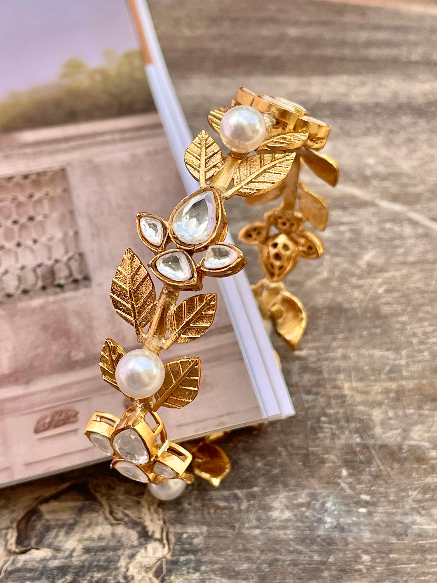 Auralis Polki and Pearl Bracelet