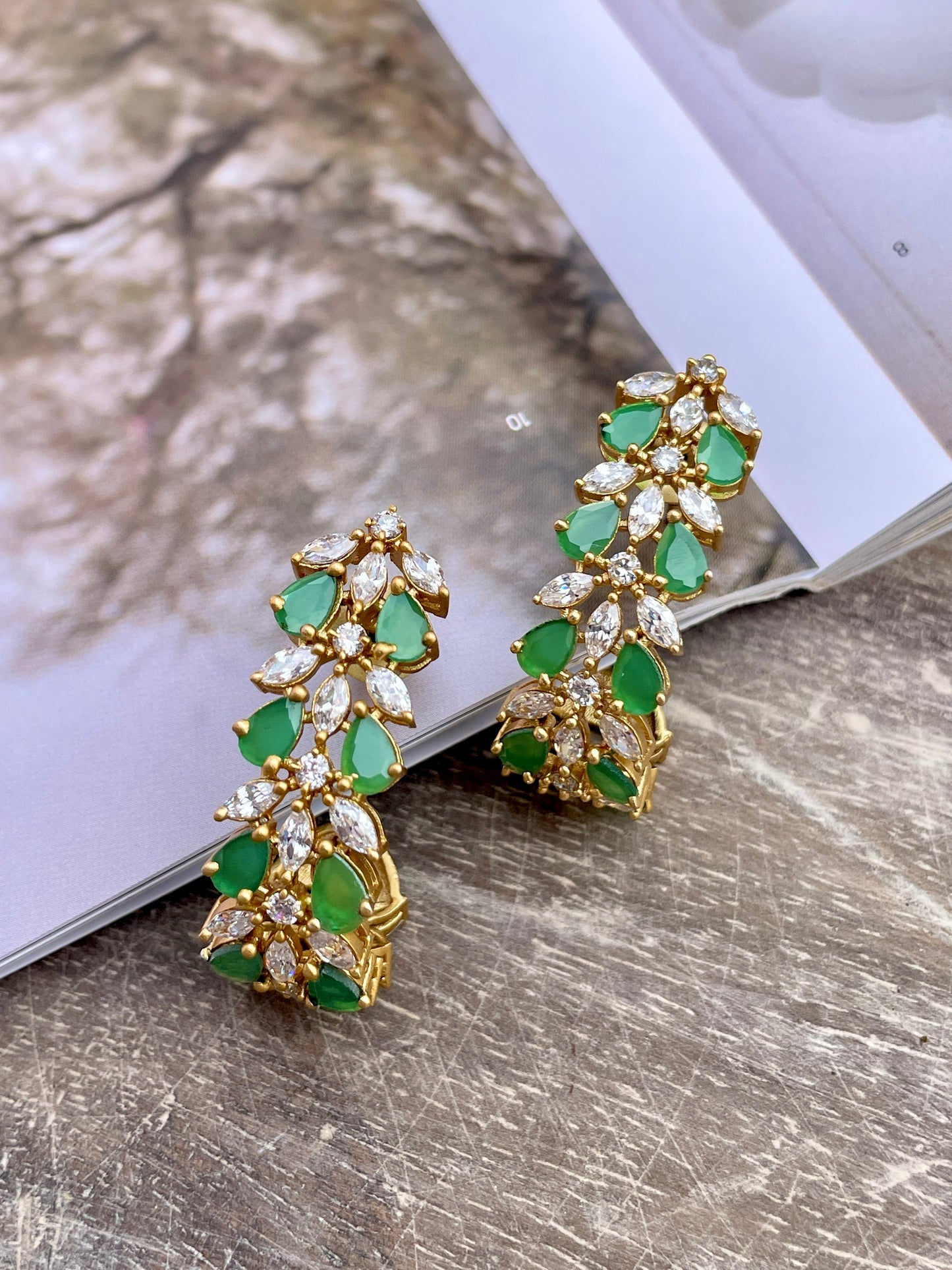 Heer Zircon Earrings Green