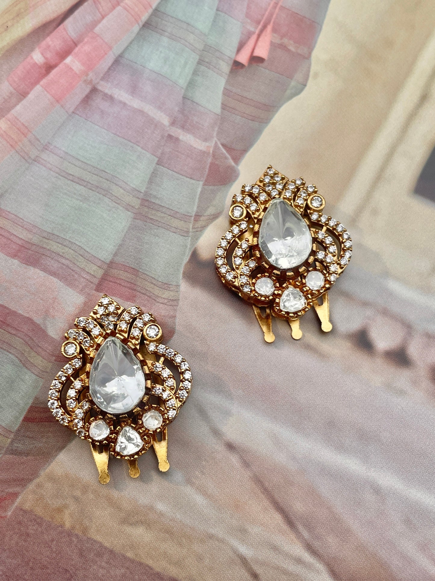 Anvika Polki Hair Clip Set of 2