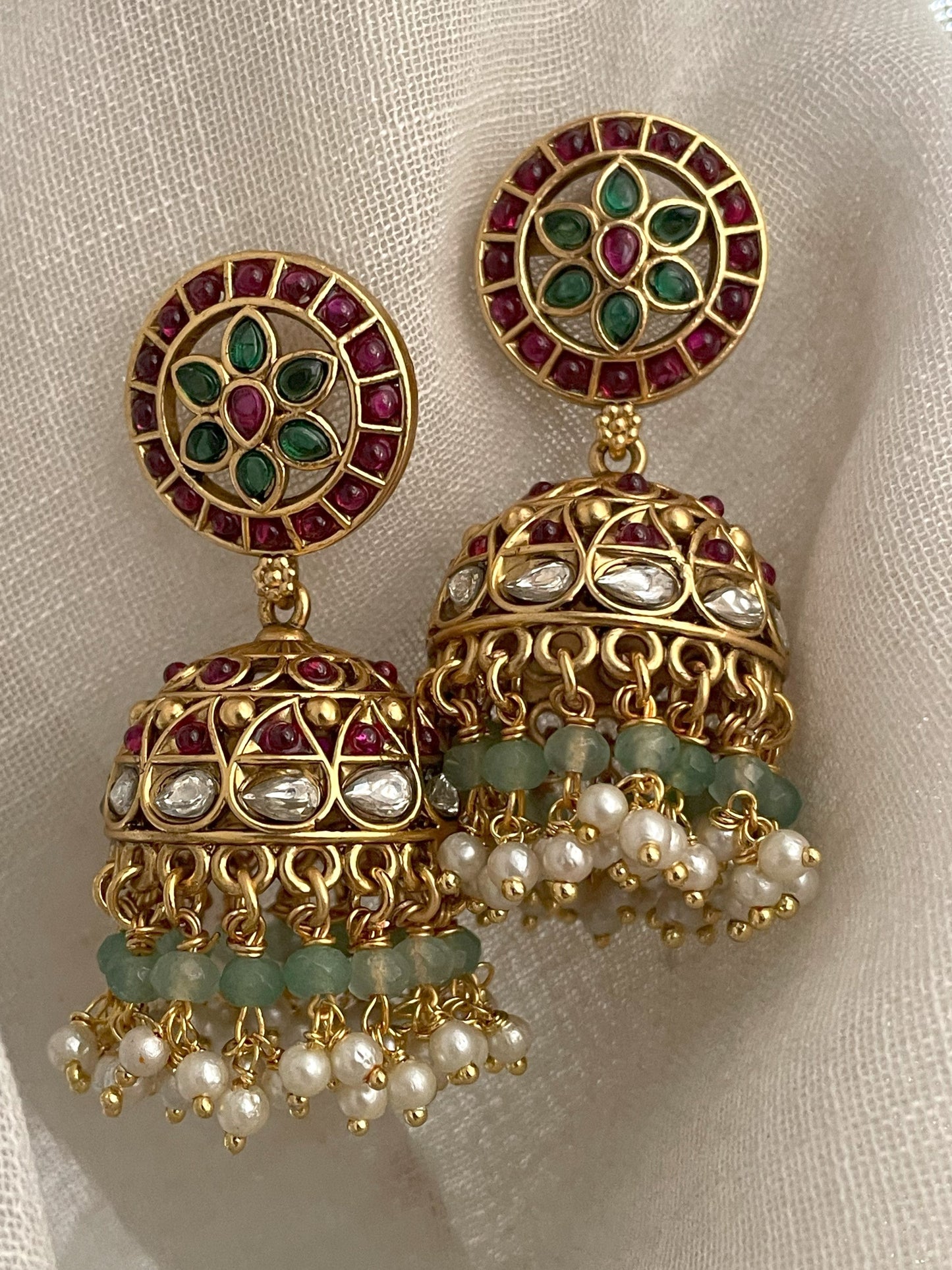 Brinda Polki Jhumki Earrings