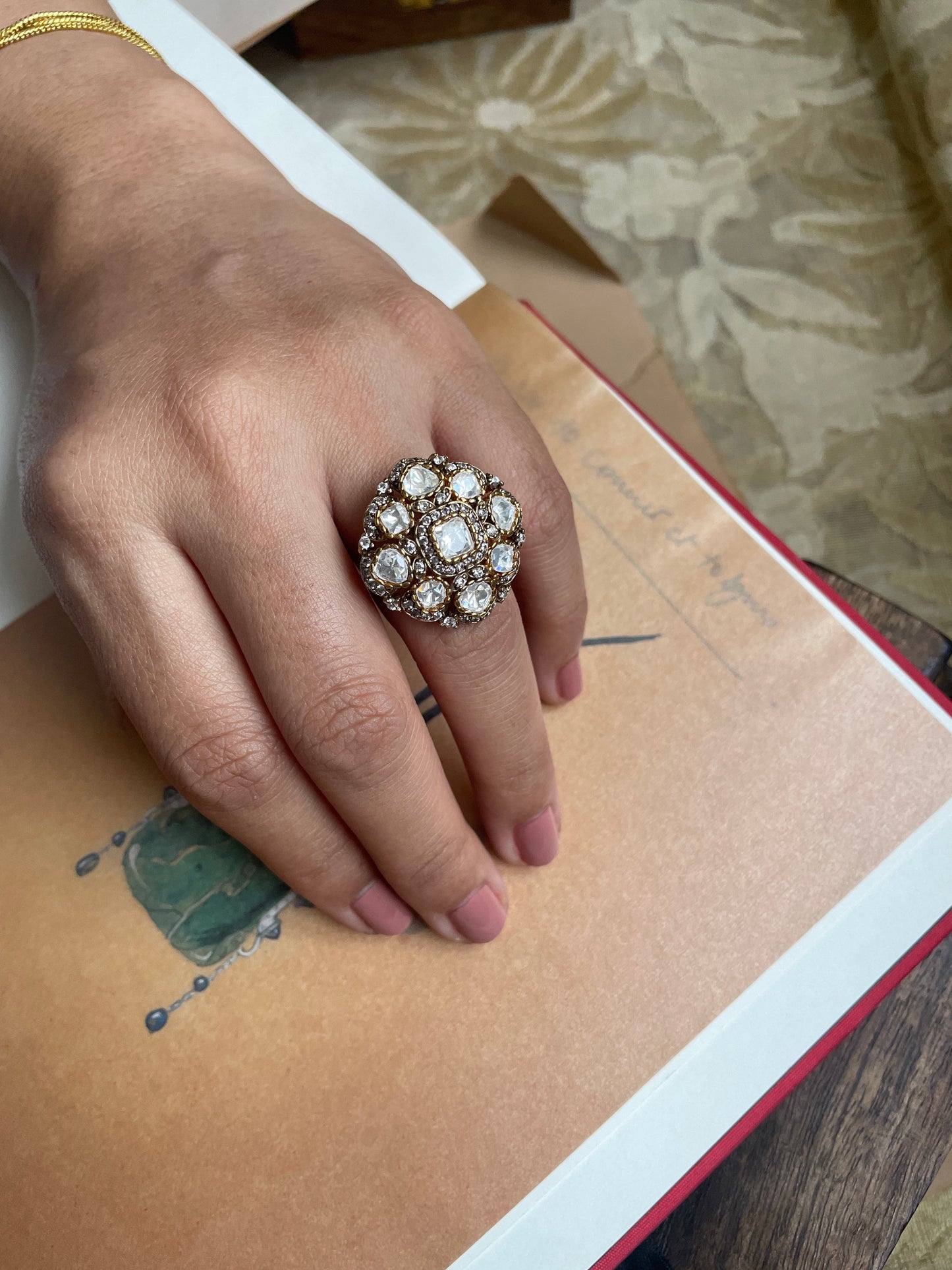 Gauhar Adjustable Polki Ring