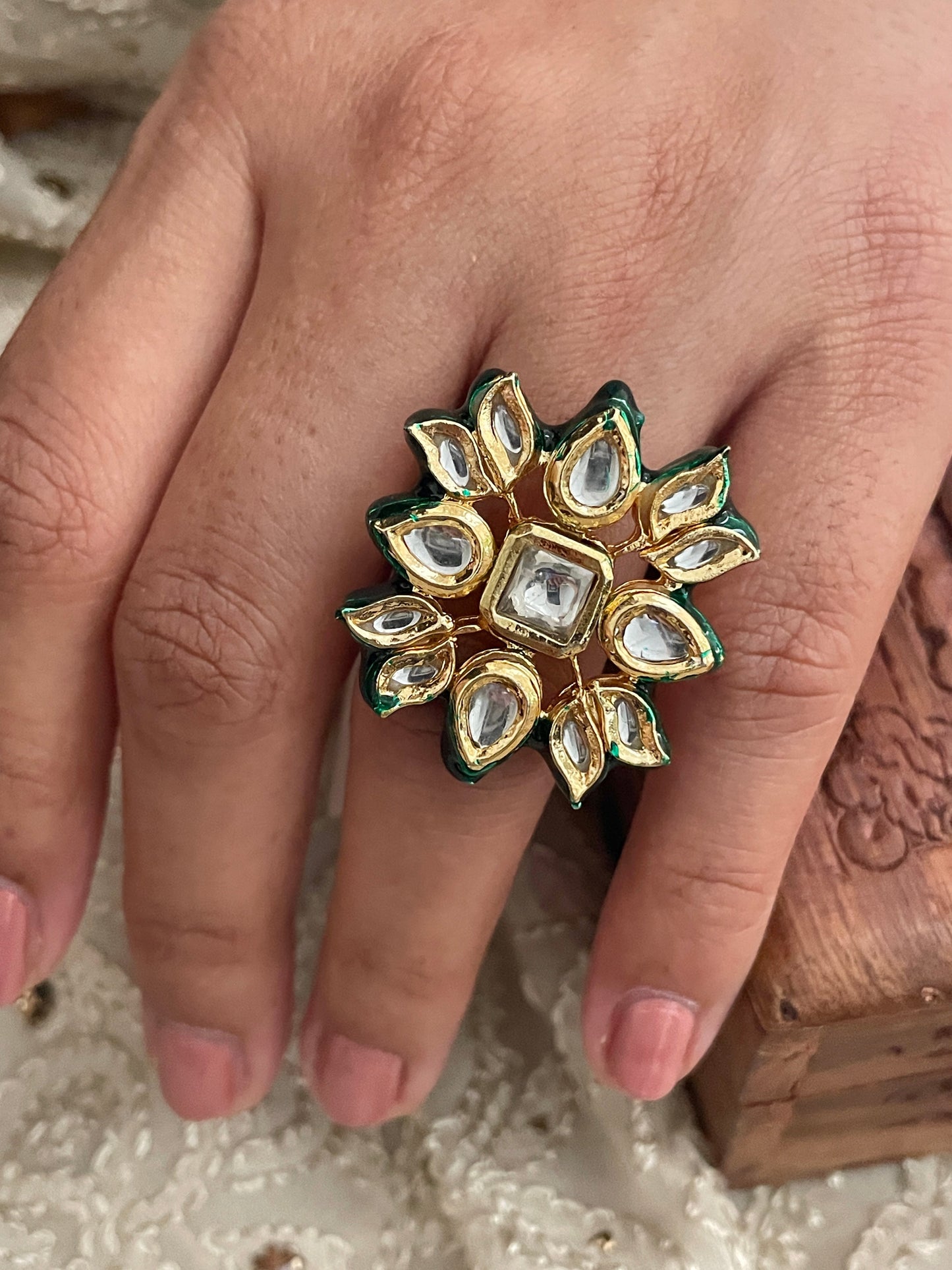 Amrit Kundan Adjustable Ring