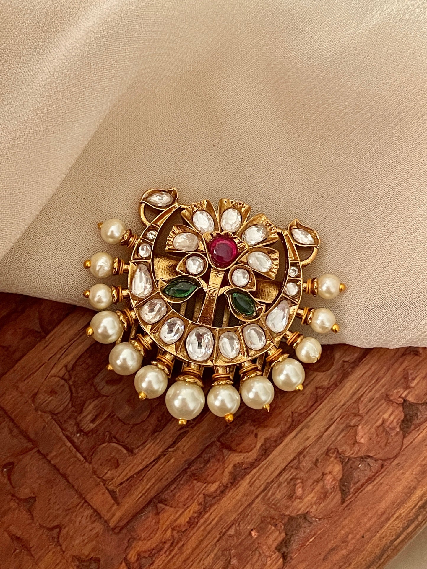 Kanchi Polki Hair Clip