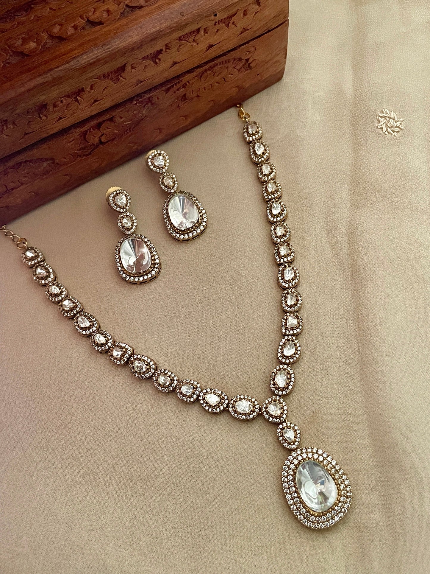 Rajmati Polki Necklace Set