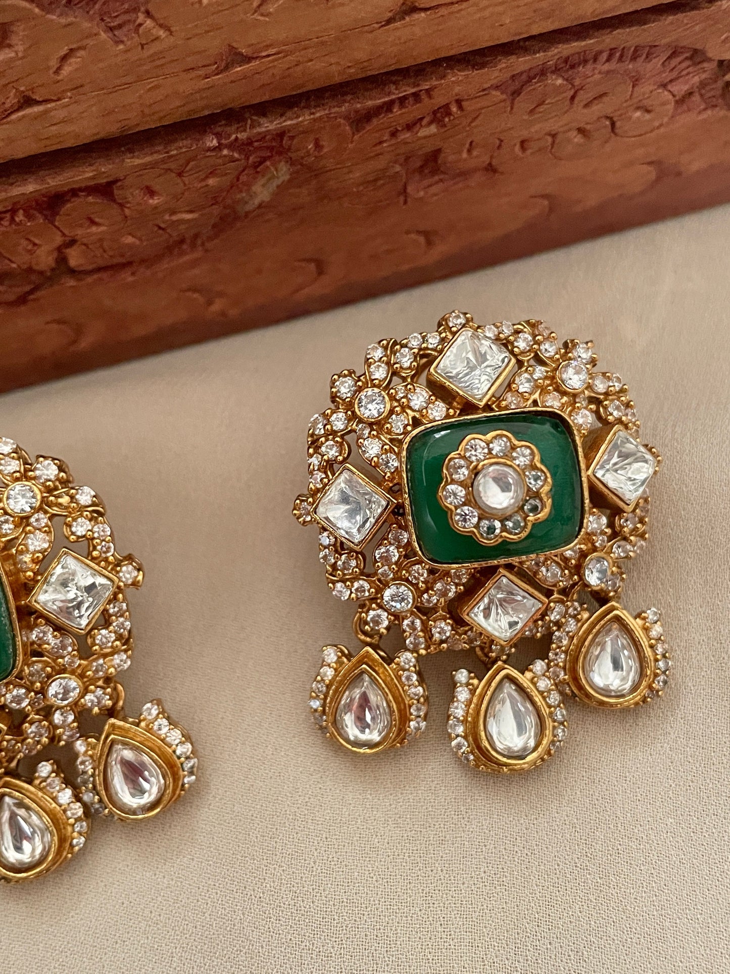 Surabhi Polki and Emerald Studs