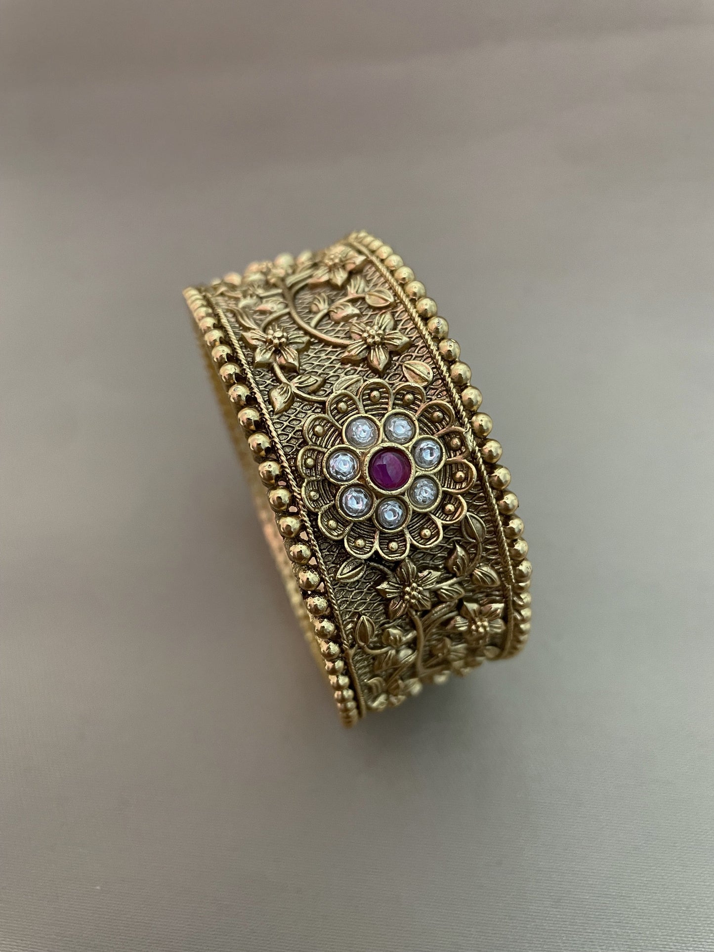 Aarushi Antique Gold Finish Bangle- Single