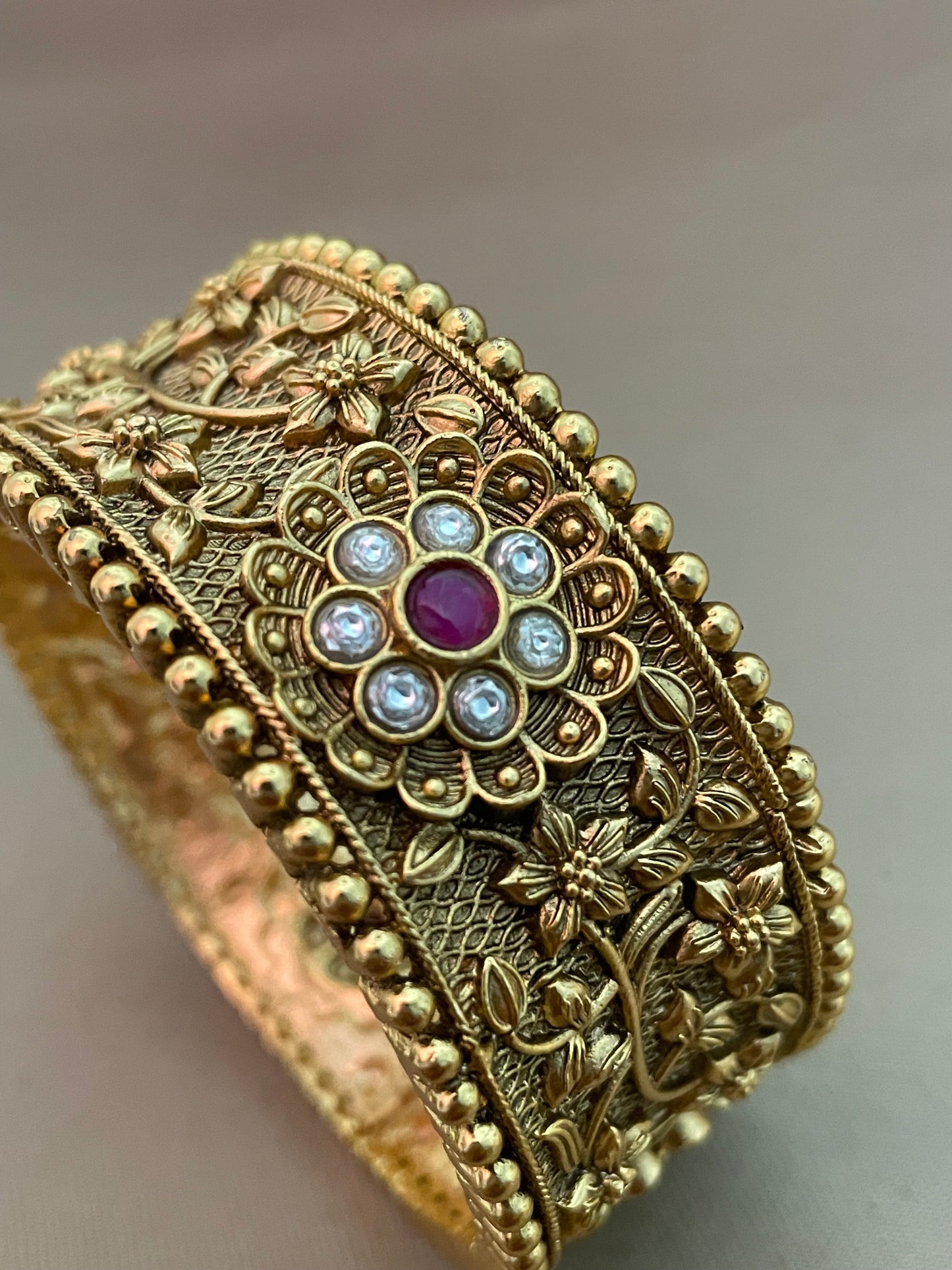 Aarushi Antique Gold Finish Bangle- Single