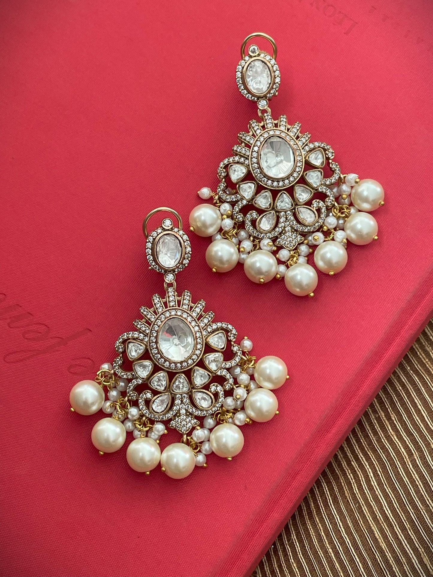 Kriti Moissanite Polki Dangler Earrings
