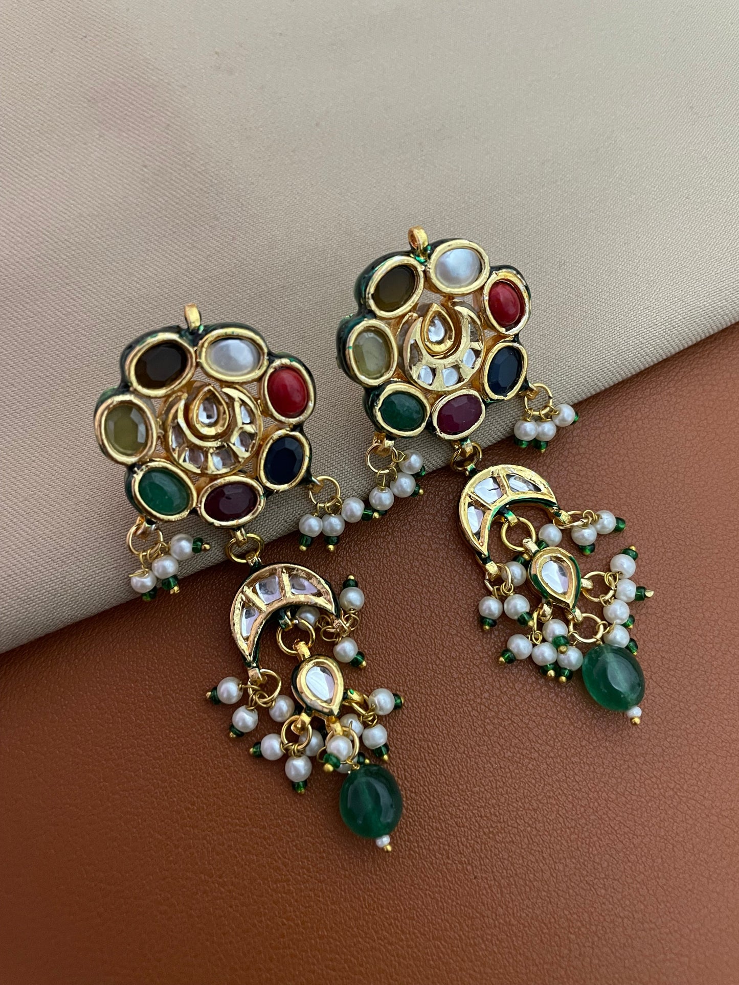 Udaipur Polki Navratna Choker Necklace Set