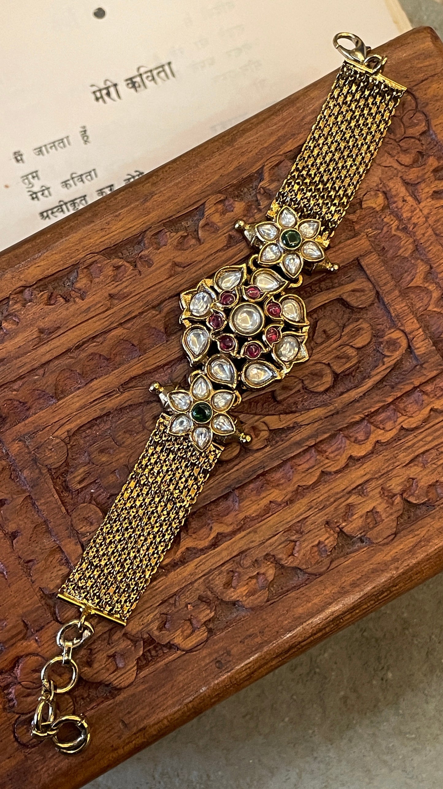 Nritya Antique Bracelet in Red