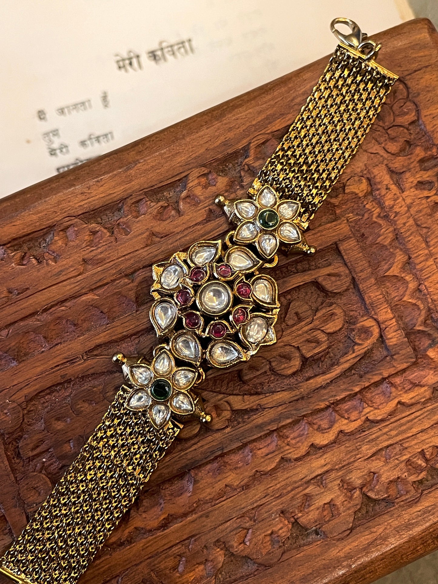 Nritya Antique Bracelet in Red