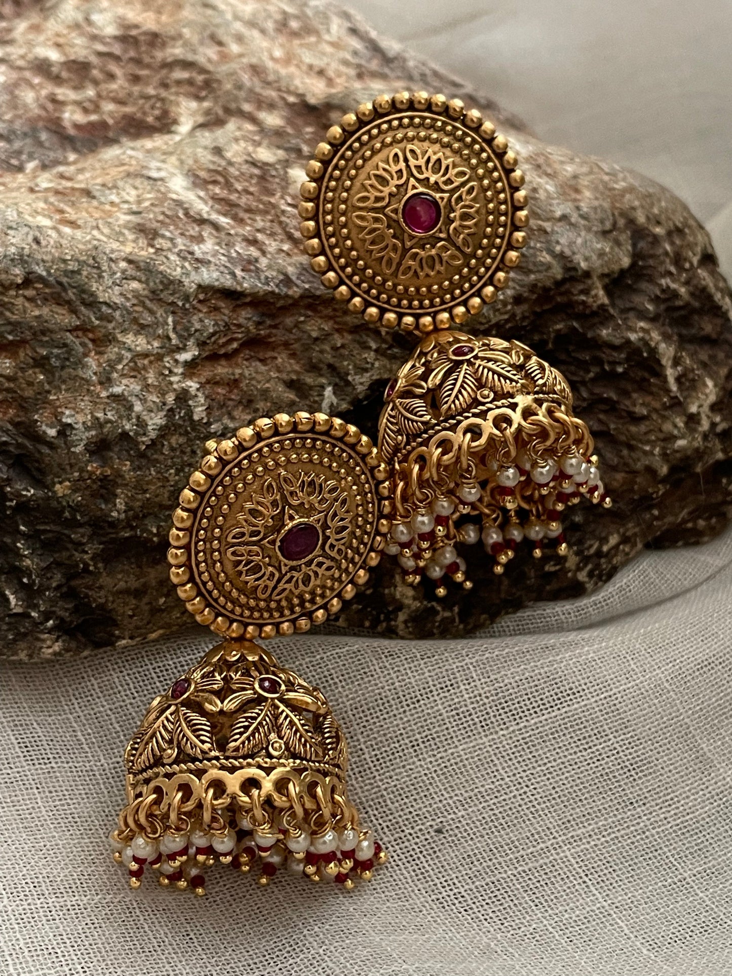 Samar Antique Jhumki Earrings