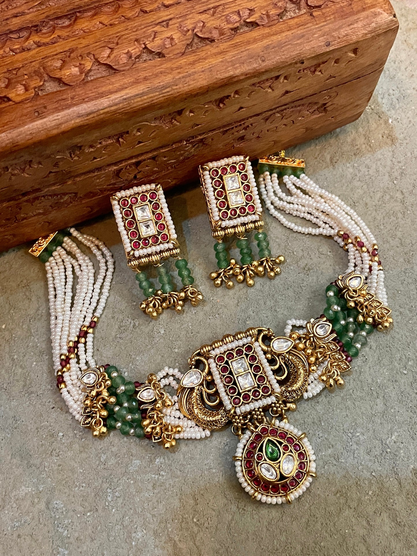 Sabha Antique Temple Necklace Set