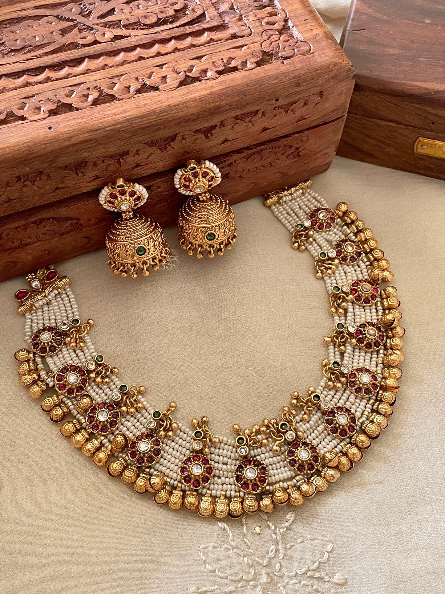 Gulshan Pearl Necklace Set