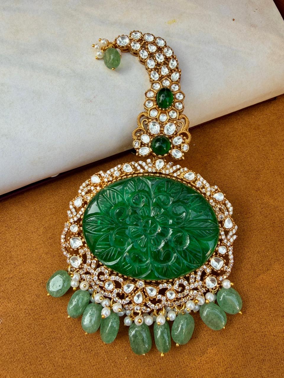 Nawab Emerald Polki Kalgi