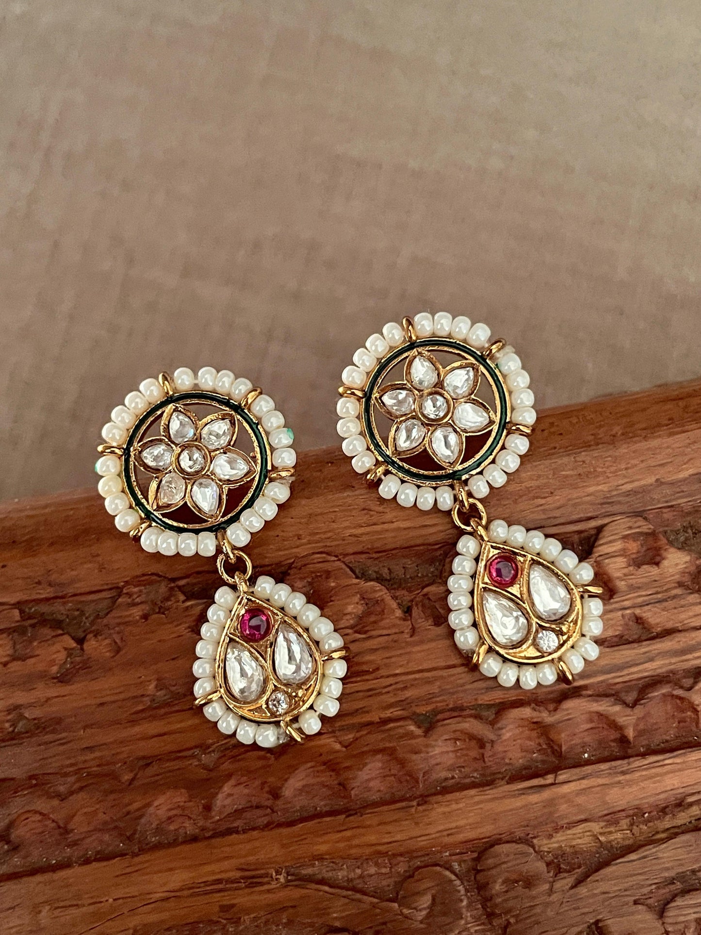 Vismayee Polki Pearl Earrings
