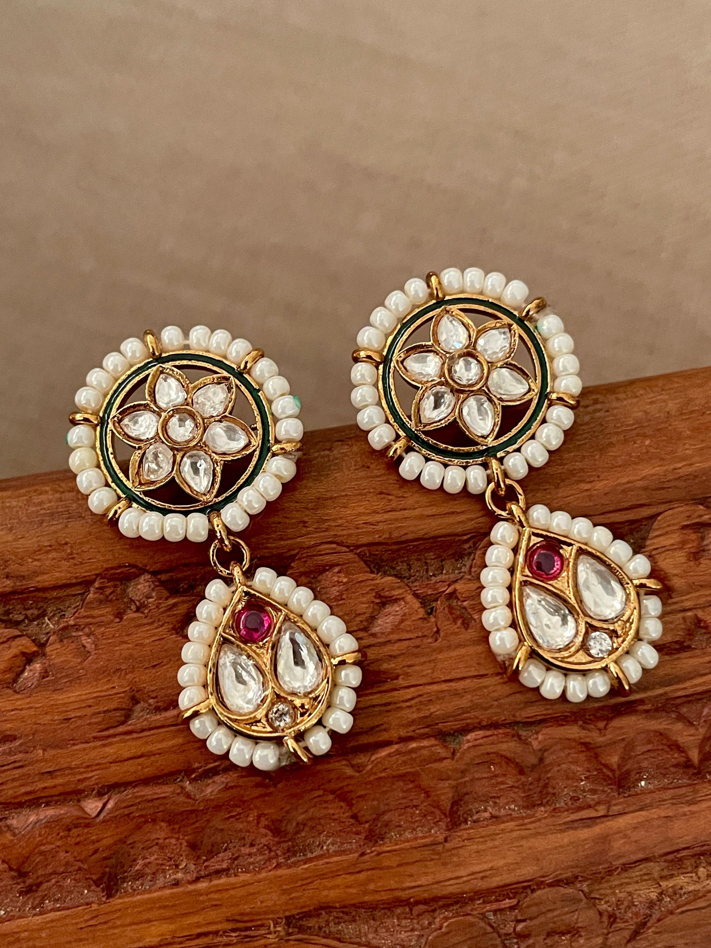 Vismayee Polki Pearl Earrings