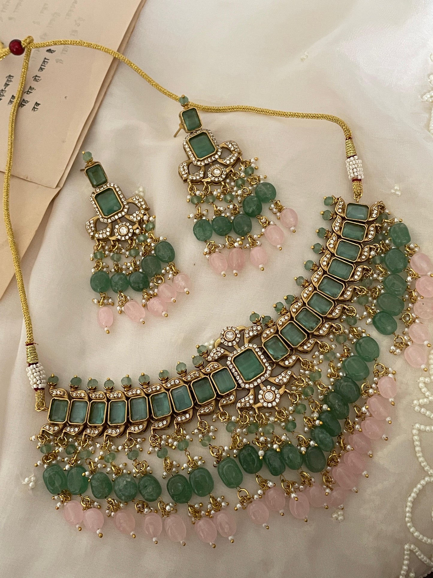 Pre Order – Vandana Pastel Polki Necklace Set