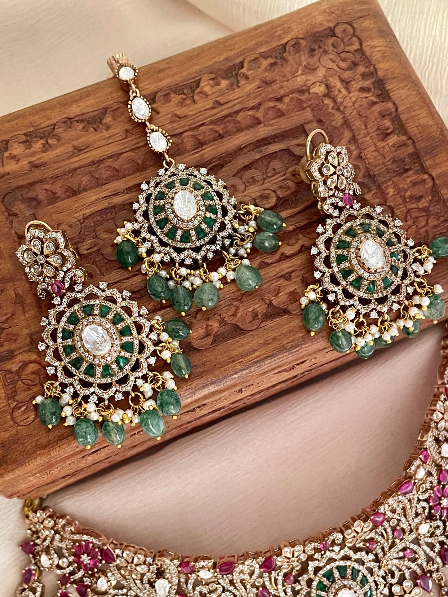 Lajita Ruby Emerald Necklace Set- Made to Order