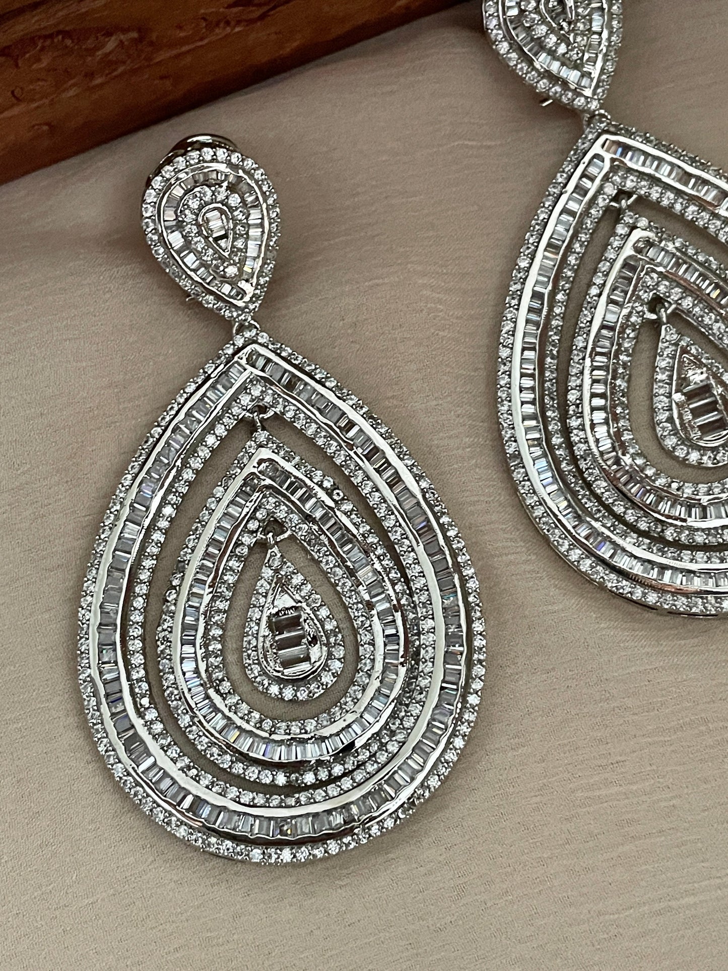 Diamond Glaze Channel Set Zircon Earring