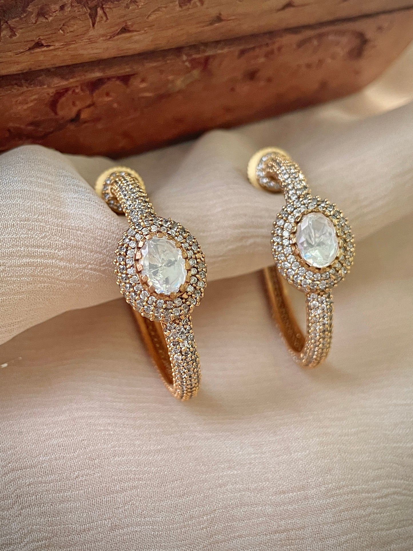 Bina Polki Hoop Earrings