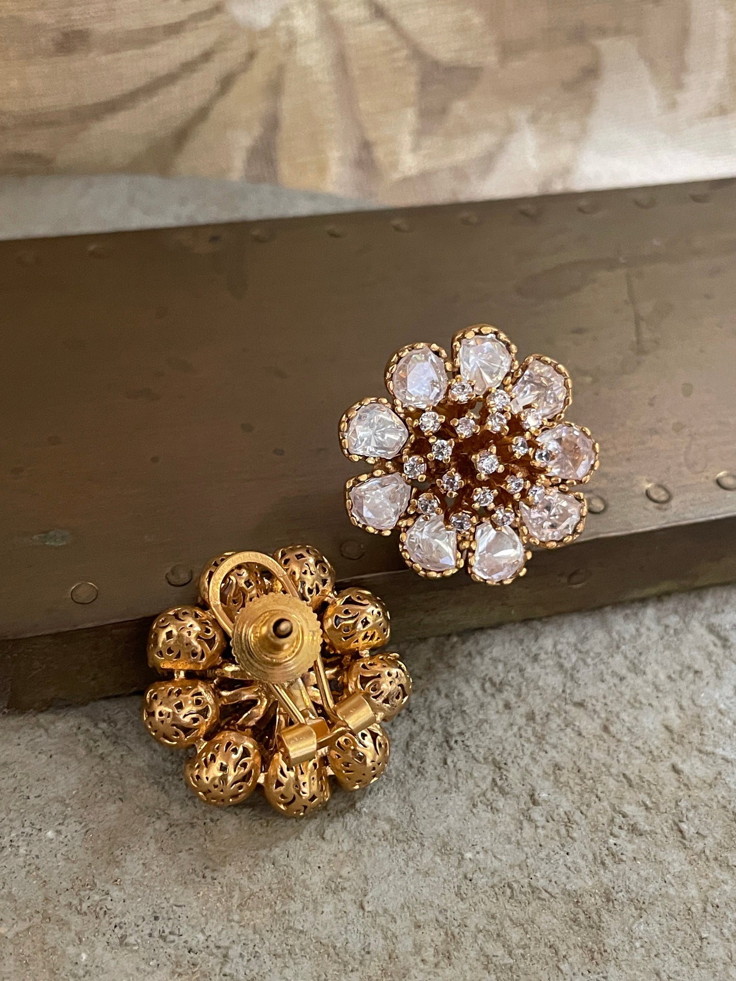 Nusrat Moissanite Polki Earrings
