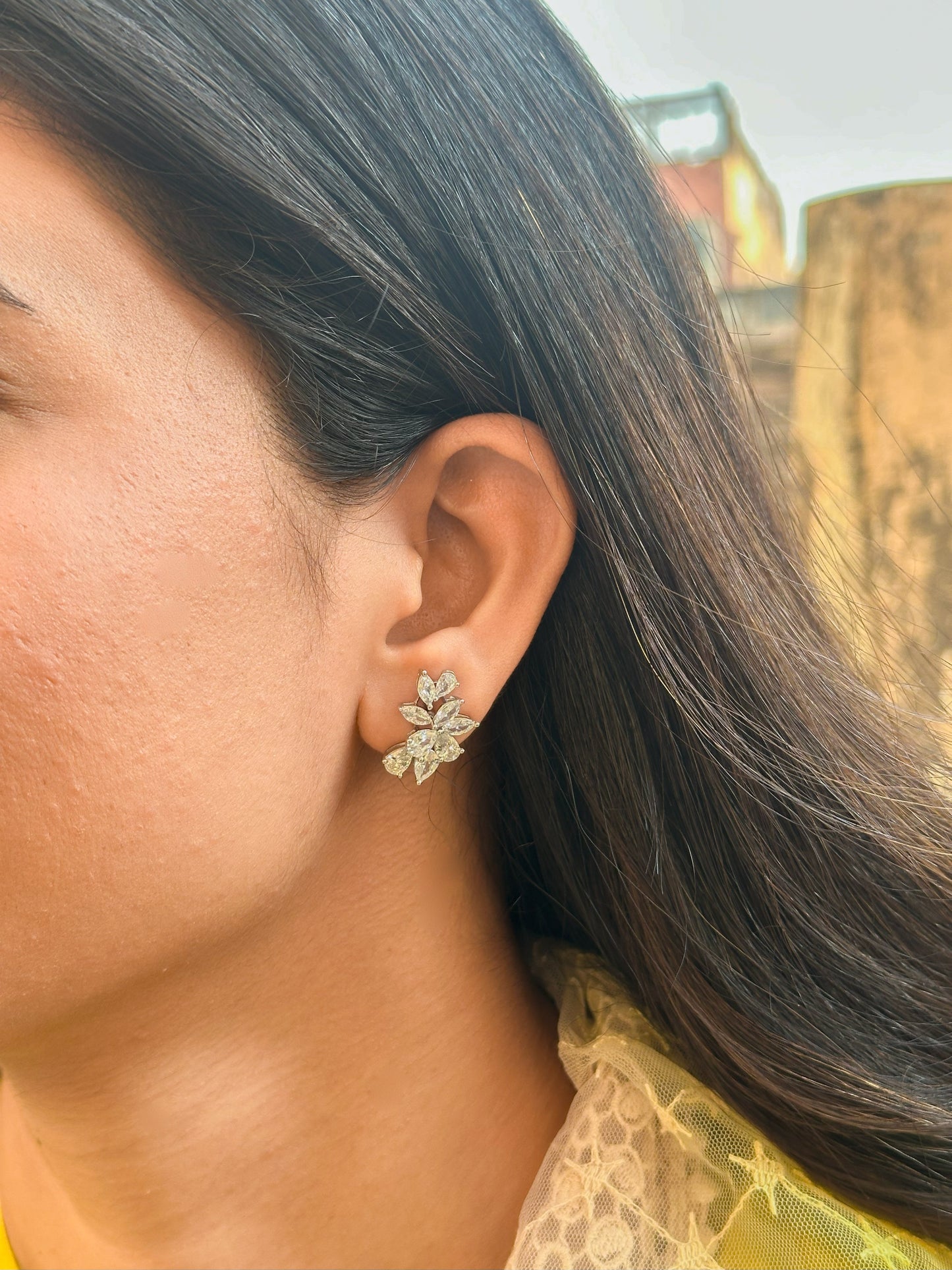 Ziya Zircon Stud Earrings