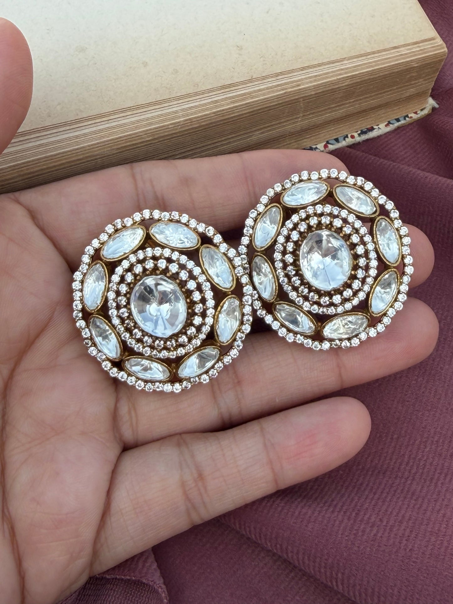 Pashtun Polki Stud Earrings