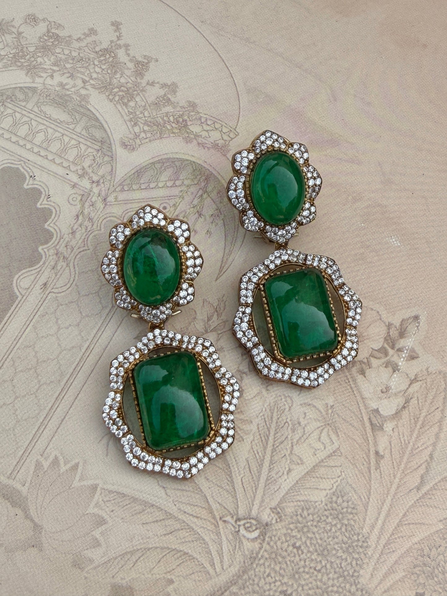 Monica Emerald Earrings