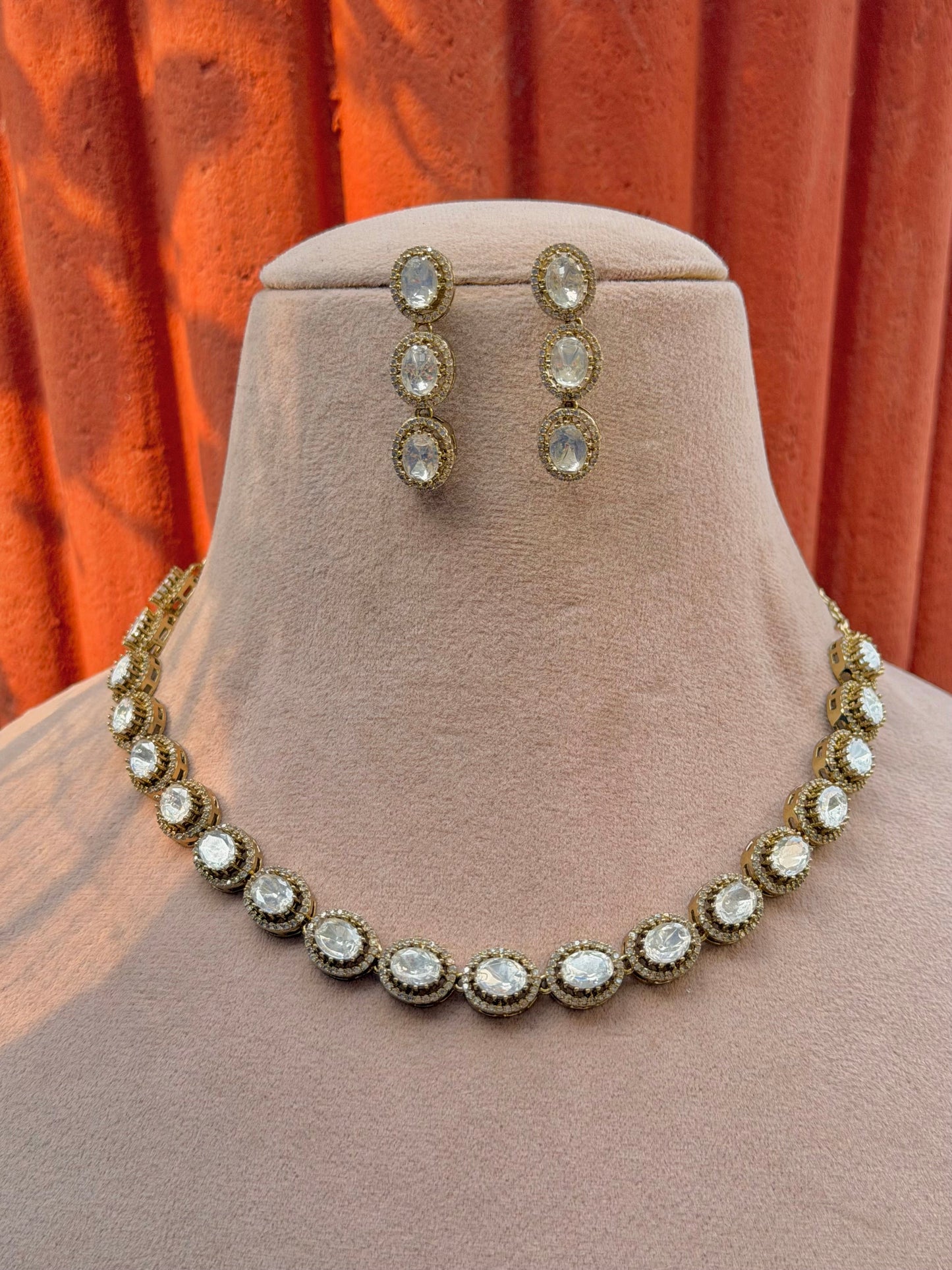 Ruvya Polki Necklace Set